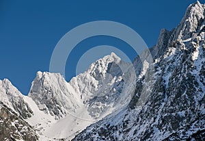 Breathtaking view of snowy mountains