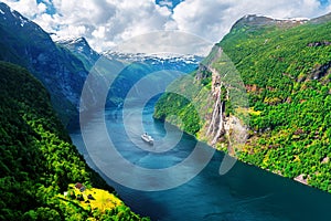 Breathtaking view of Sunnylvsfjorden fjord photo