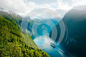 Breathtaking view of Sunnylvsfjorden fjord photo