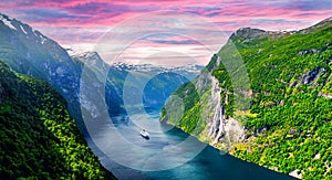 Breathtaking view of Sunnylvsfjorden fjord