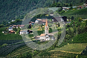 Breathtaking view of Tirolo, South Tyrol, Italy.