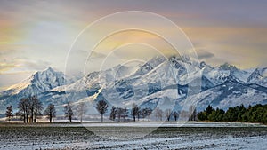 Breathtaking winter mountain landscape