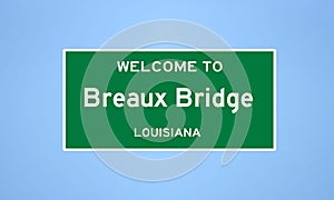Breaux Bridge, Louisiana city limit sign. Town sign from the USA photo