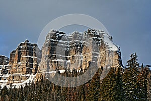 Breccia Peak and Cliffs on Togwotee Pass between Dubois and Jackson in Wyoming USA i