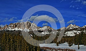 Breccia Peak and Cliffs on Togwotee Pass between Dubois and Jackson in Wyoming USA i photo