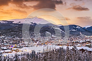 Breckenridge, Colorado, USA ski resort town skyline