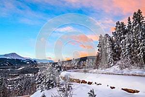 Breckenridge, Colorado, USA Town Roads in Winter