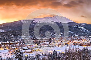 Breckenridge, Colorado, USA Town Skyline in Winter