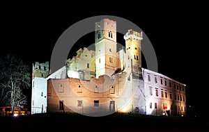Breclav Castle in night
