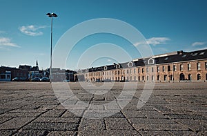BREDA - 16 MARCH:view of empty parking on 16 March 2020 in Breda, The Netherlands due to the coronavirus outbreak. People are advi