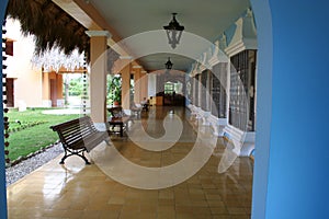 Breezeway at tropical resort photo