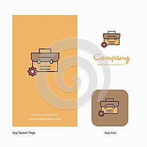 Breifcase Company Logo App Icon and Splash Page Design. Creative Business App Design Elements