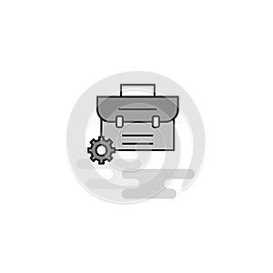 Breifcase Web Icon. Flat Line Filled Gray Icon Vector