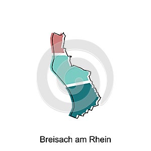 Breisach Am Rhein High detailed illustration map, World map country vector illustration template