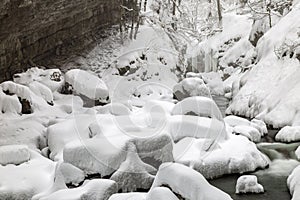 Breitach gorge in winter