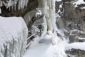 Breitach gorge in winter