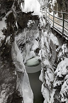 Breitach gorge in winter