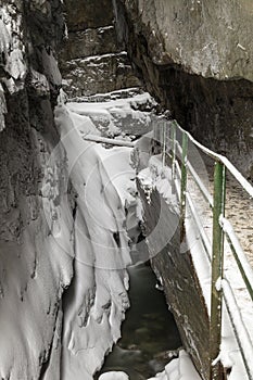 Breitach gorge in winter