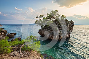 Brela Stone Kamen Brela, symbol of Brela, a popular natural attraction, Makarska riviera