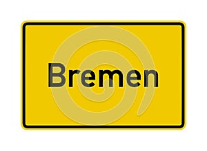 Bremen city limits road sign in Germany