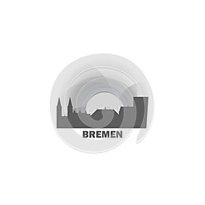 Bremen city skyline vector logo illustration