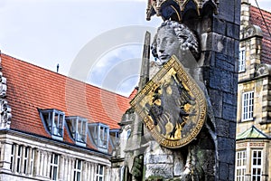 The Bremen Roland statue in the market square