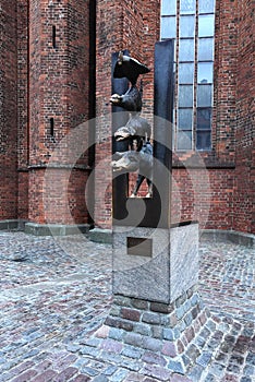 Bremen Town Musicians monument in old town Riga