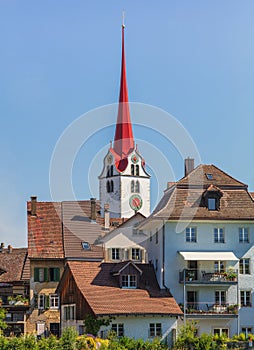 Buildings of the Swiss town of Bremgarten