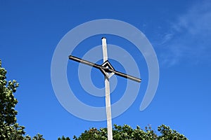 Bremm, Germany - 08 20 2020: Calmont mountain top cross