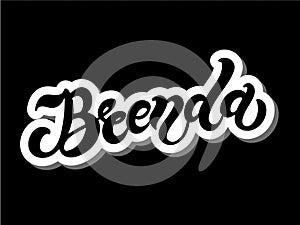 Brenda. Woman`s name. Hand drawn lettering