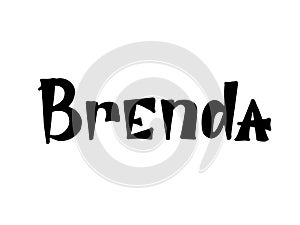 Brenda. Woman`s name. Hand drawn lettering photo