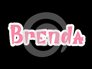 Brenda. Woman`s name. Hand drawn lettering photo