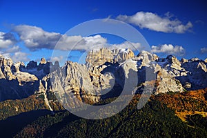 The Brenta Dolomites in beautiful autumn day