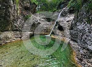 Brenton gorges and waterfall in Mis valley - from above