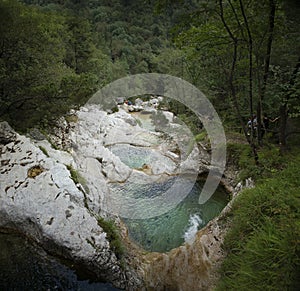 Brenton gorges and waterfall in Mis valley - from above