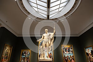 Brera antique painting museum. The Napoleon statue by Antonio Canova, 1807