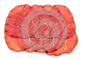 Bresaola slices dried beef salami