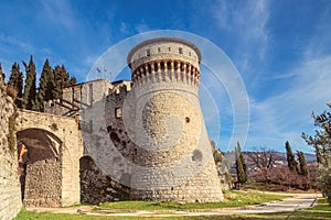 Brescia castle on the hill Cidneo in Lombardy, Italy photo