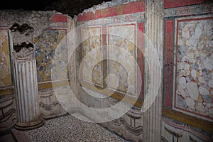 Old Roman wall mosaic in Museum