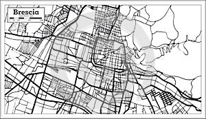 Brescia Italy City Map in Retro Style. Outline Map.