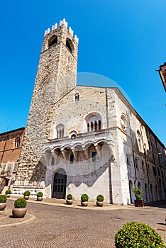 Medieval Broletto Palace and Pegol Tower - Brescia Lombardy Italy photo