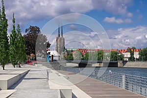 Breslau the cathedral and the promenade photo