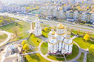 Holy Resurrection Church standing near main street in Brest