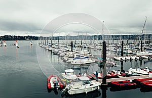 Brest, France 31 May 2018 Panoramic outdoor view of sete marina