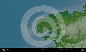 Brest outlined, France. Physical