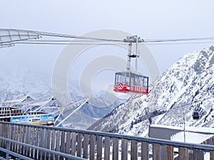 Brevent cable car at mountain area of Chamonix