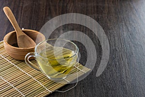 Brew a cup of green tea with bag