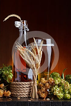 Brewed beer still-life