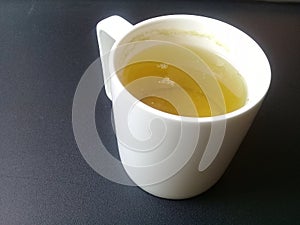 Brewed fragrant green tea or qehwa or qahwa On the table