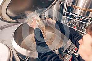Brewer in brewhouse
